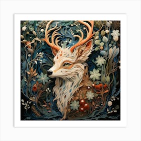 Deer In The Forest 4 Art Print