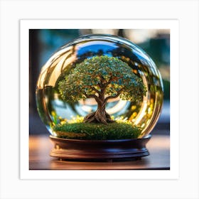 Tree In A Glass Ball 3 Art Print