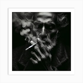 Man Smoking A Cigarette Art Print