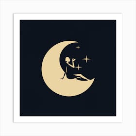 Moon And Star 3 Art Print