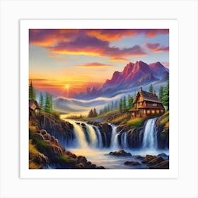 Landscape Painting Hd Hyperrealistic 12 Art Print