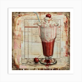 Vanilla Milkshake Art Print