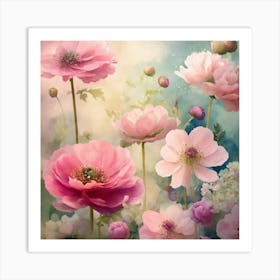 Pink Flowers Art Print