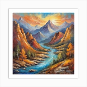 autumn  morning  in the  mountain Art Print