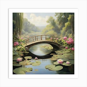 Water Lily Bridge 1 Art Print 1 Art Print