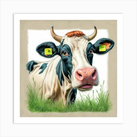 Cow In The Grass 3 Art Print