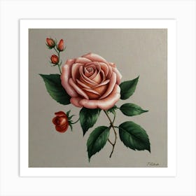 Pink Rose Art Print