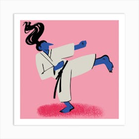 Karate Girl Square Art Print