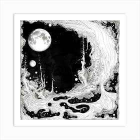 Moon And Stars 1 Art Print