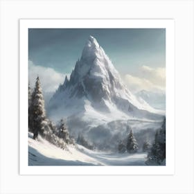 Snowy Mountain 1 Art Print