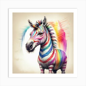 Rainbow Zebra 16 Art Print