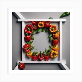 Peppers In A Frame 40 Art Print