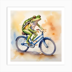 Frog On A Bike 1 Art Print