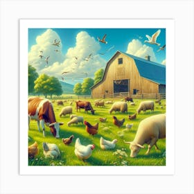 Farm Animals Art Print