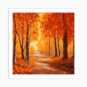 Autumn Forest Path Art Print