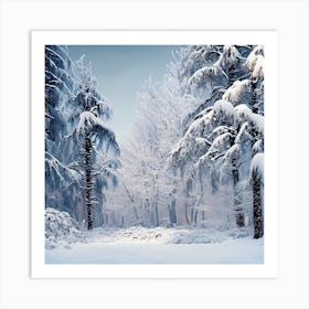 Snowy Forest 10 Art Print