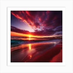 Sunset On The Beach 206 Art Print