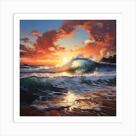 Sunset At The Beach 2 Art Print