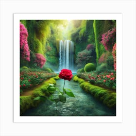 Red Loney Rose2 Art Print