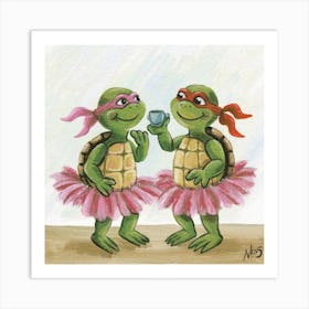 Tap Dancing Turtles Tea Party Print Art And Wall Art Art Print