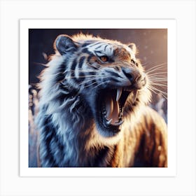 Tiger Roaring Art Print