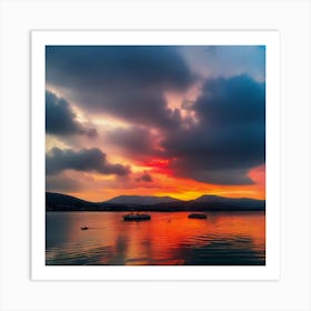 Sunset In Greece 1 Art Print