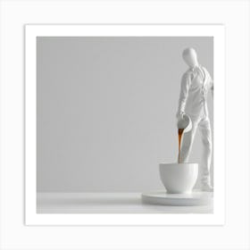 Man Pouring Coffee Art Print