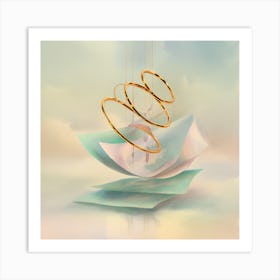 Gold Rings In The Sky Art Print