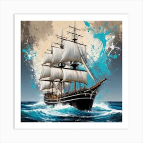 Ship In The Sea 3 Art Print