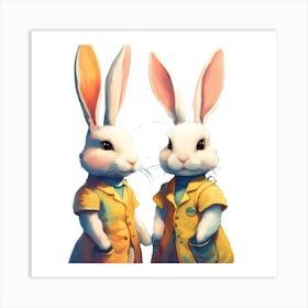 Two Rabbits Art Print