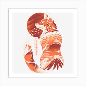 Hot Trend Japanese Fox Art Print