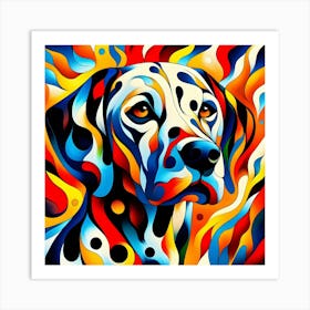 Abstract Colorful Dog Art Print