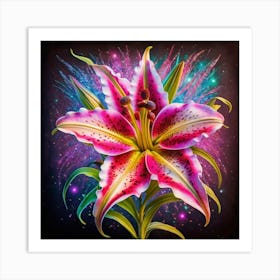 Fireworks Lily Art Print