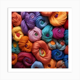 Colorful Yarn Background 5 Art Print