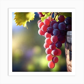 Grapes In A Barrel Art Print