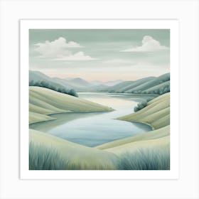 Landscape With Lake Art Print