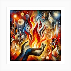 Fire hands of a virgo Art Print