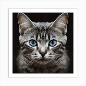 Cat With Blue Eyes 2 Art Print