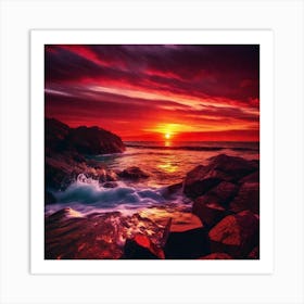 Sunset Over The Ocean 162 Art Print