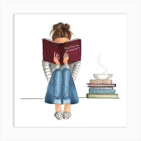 Girl Reading A Book Art Print