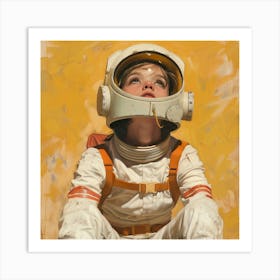 Girl In Space 5 Art Print