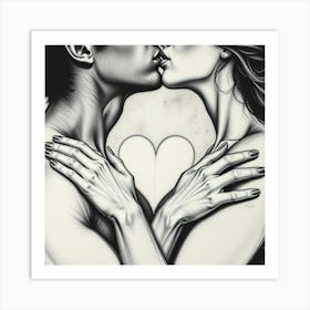 Kissing Couple 2 Art Print