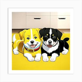 Friend Puppies cartoon Art Print