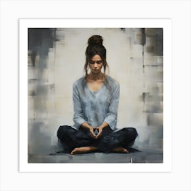 Women Meditating Abstracts By Csaba Fikker 21 Art Print