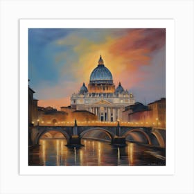 St Peter'S Cathedral At Dusk 1 Art Print