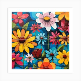 Graffiti Flowers Art Print