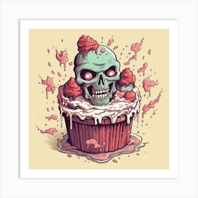 Zombie Cupcake Art Print