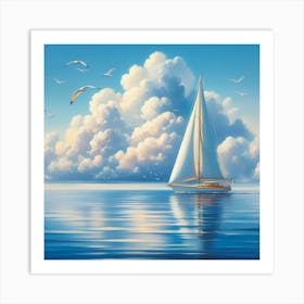 Sailboat On The Sea Art Print