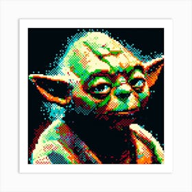 Yoda Star Wars Pixel Dot Art Print Art Print