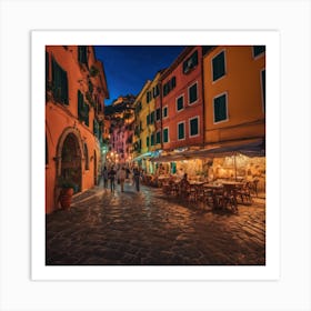 Night In Cinque Terre Art Print